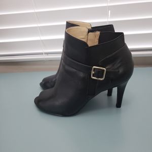 Marc Fisher black leather peep toe ankle bootie